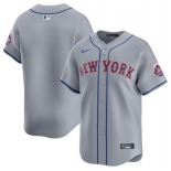 Men's New York Mets Blank 2024 Gray Away Limited Stitched Baseball Jersey