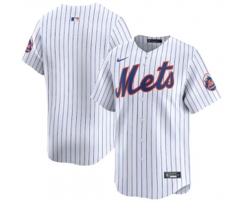 Men's New York Mets Blank 2024 White Home Limited Stitched Baseball Jersey