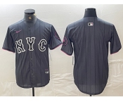 Men's New York Mets Blank Gray 2024 City Connect Cool Base Stitched Jersey