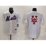 Men's New York Mets White Team Big Logo Cool Base Stitched Baseball Jersey