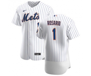 Men's Nike New York Mets #1 Amed Rosario White Home 2020 Authentic Player Baseball Jersey