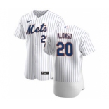 Men's Nike New York Mets #20 Pete Alonso White Home 2020 Authentic Player Baseball Jersey