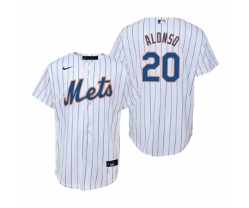 Men's Nike New York Mets #20 Pete Alonso White Home Stitched Baseball Jersey