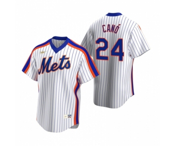 Men's Nike New York Mets #24 Robinson Cano White Cooperstown Collection Home Stitched Baseball Jersey