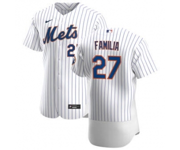 Men's Nike New York Mets #27 Jeurys Familia White Home 2020 Authentic Player Baseball Jersey