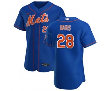 Men's Nike New York Mets #28 J.D. Davis Royal Alternate 2020 Authentic Player Baseball Jersey