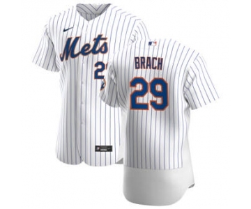 Men's Nike New York Mets #29 Brad Brach White Home 2020 Authentic Player Baseball Jersey