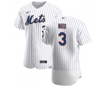 Men's Nike New York Mets #3 Tomas Nido White Home 2020 Authentic Player Baseball Jersey