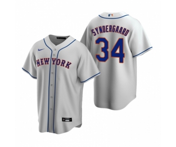 Men's Nike New York Mets #34 Noah Syndergaard Gray Road Stitched Baseball Jersey