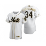 Men's Nike New York Mets #34 Noah Syndergaard White 2020 Authentic Golden Edition Baseball Jersey