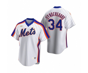 Men's Nike New York Mets #34 Noah Syndergaard White Cooperstown Collection Home Stitched Baseball Jersey