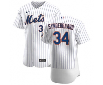 Men's Nike New York Mets #34 Noah Syndergaard White Home 2020 Authentic Player Baseball Jersey