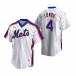 Men's Nike New York Mets #4 Jed Lowrie White Cooperstown Collection Home Stitched Baseball Jersey