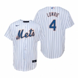 Men's Nike New York Mets #4 Jed Lowrie White Home Stitched Baseball Jersey