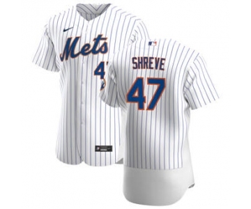 Men's Nike New York Mets #47 Chasen Shreve White Home 2020 Authentic Player Baseball Jersey