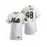 Men's Nike New York Mets #48 Jacob DeGrom White 2020 Authentic Golden Edition Baseball Jersey