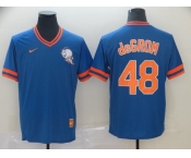 Men's Nike New York Mets #48 Jacob deGrom Blue MLB M&N Jersey