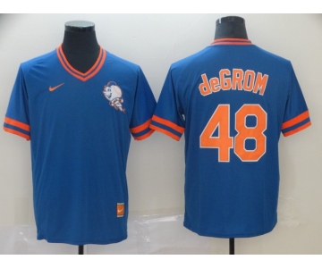 Men's Nike New York Mets #48 Jacob deGrom Blue MLB M&N Jersey