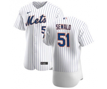 Men's Nike New York Mets #51 Paul Sewald White Home 2020 Authentic Player Baseball Jersey