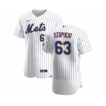 Men's Nike New York Mets #63 Thomas Szapucki White Home 2020 Authentic Player Baseball Jersey