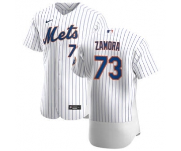 Men's Nike New York Mets #73 Daniel Zamora White Home 2020 Authentic Player Baseball Jersey