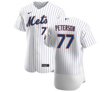 Men's Nike New York Mets #77 David Peterson White Home 2020 Authentic Player Baseball Jersey