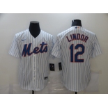 Nike Men's New York Mets #12 Francisco Lindor White Alternate Home Cool Base Baseball Jersey