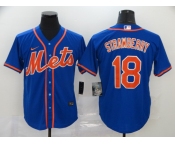 Nike Men's New York Mets #18 Darryl Strawberry Blue Alternate Home Cool Base Baseball Jersey