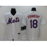 Nike Men's New York Mets #18 Darryl Strawberry White Alternate Home Cool Base Baseball Jersey