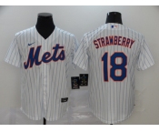 Nike Men's New York Mets #18 Darryl Strawberry White Alternate Home Cool Base Baseball Jersey