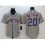 Nike Men's New York Mets #20 Pete Alonso Grey Alternate Home Cool Base Baseball Jersey