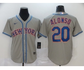 Nike Men's New York Mets #20 Pete Alonso Grey Alternate Home Cool Base Baseball Jersey