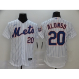 Nike Men's New York Mets #20 Pete Alonso White Home Flex Base Authentic Collection Baseball Jersey