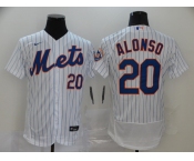 Nike Men's New York Mets #20 Pete Alonso White Home Flex Base Authentic Collection Baseball Jersey