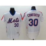 Nike Men's New York Mets #30 Michael Conforto White Retro Alternate Flex Base Authentic Collection Baseball Jersey