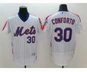 Nike Men's New York Mets #30 Michael Conforto White Retro Alternate Flex Base Authentic Collection Baseball Jersey