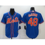 Nike Men's New York Mets #48 Jacob deGrom Blue Alternate Home Cool Base Baseball Jersey