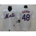 Nike Men's New York Mets #48 Jacob deGrom White Alternate Home Cool Base Baseball Jersey