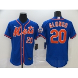 Nike Men's New York Mets#20 Pete Alonso Blue Home Flex Base Authentic Collection Baseball Jersey