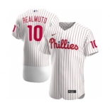 Men's Nike Philadelphia Phillies #10 JT Realmuto 2020 White Home Authentic Player Baseball Jersey