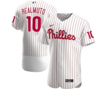 Men's Nike Philadelphia Phillies #10 JT Realmuto 2020 White Home Authentic Player Baseball Jersey