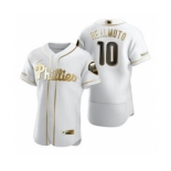 Men's Nike Philadelphia Phillies #10 JT Realmuto White 2020 Authentic Golden Edition Baseball Jersey