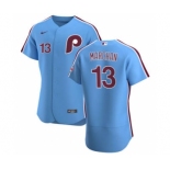 Men's Nike Philadelphia Phillies #13 Rafael Marchan Light Blue Alternate 2020 Authentic Player Baseball Jersey