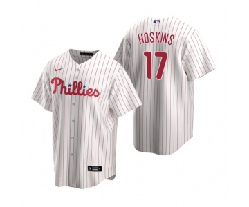 Men's Nike Philadelphia Phillies #17 Rhys Hoskins White Home Stitched Baseball Jersey