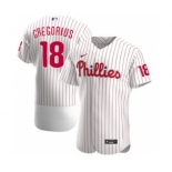 Men's Nike Philadelphia Phillies #18 Didi Gregorius 2020 White Alternate Authentic Player Baseball Jersey