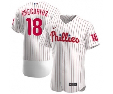 Men's Nike Philadelphia Phillies #18 Didi Gregorius 2020 White Alternate Authentic Player Baseball Jersey