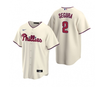 Men's Nike Philadelphia Phillies #2 Jean Segura Cream Alternate Stitched Baseball Jersey