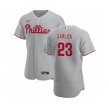 Men's Nike Philadelphia Phillies #23 Kyle Garlick Gray Road 2020 Authentic Player Baseball Jersey