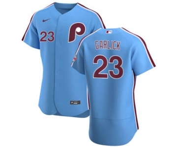 Men's Nike Philadelphia Phillies #23 Kyle Garlick Light Blue Alternate 2020 Authentic Player Baseball Jersey