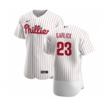 Men's Nike Philadelphia Phillies #23 Kyle Garlick White Home 2020 Authentic Player Baseball Jersey